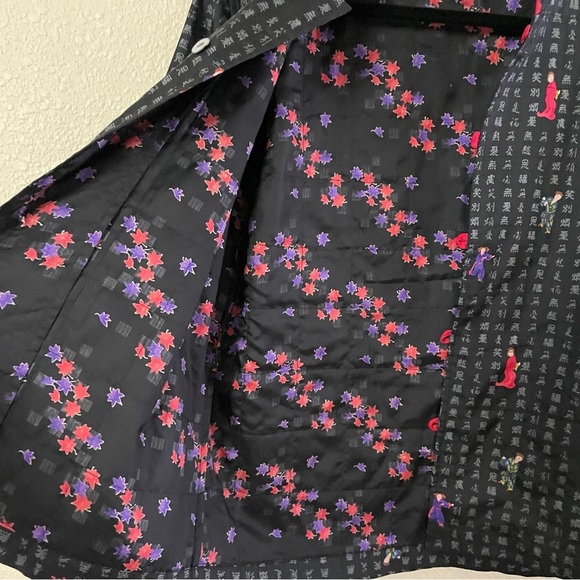 CHICOS Design 100% Silk Asian Geisha Lined Mandarin Artsy Jacket Sz S 1 B36 - Picture 7 of 12